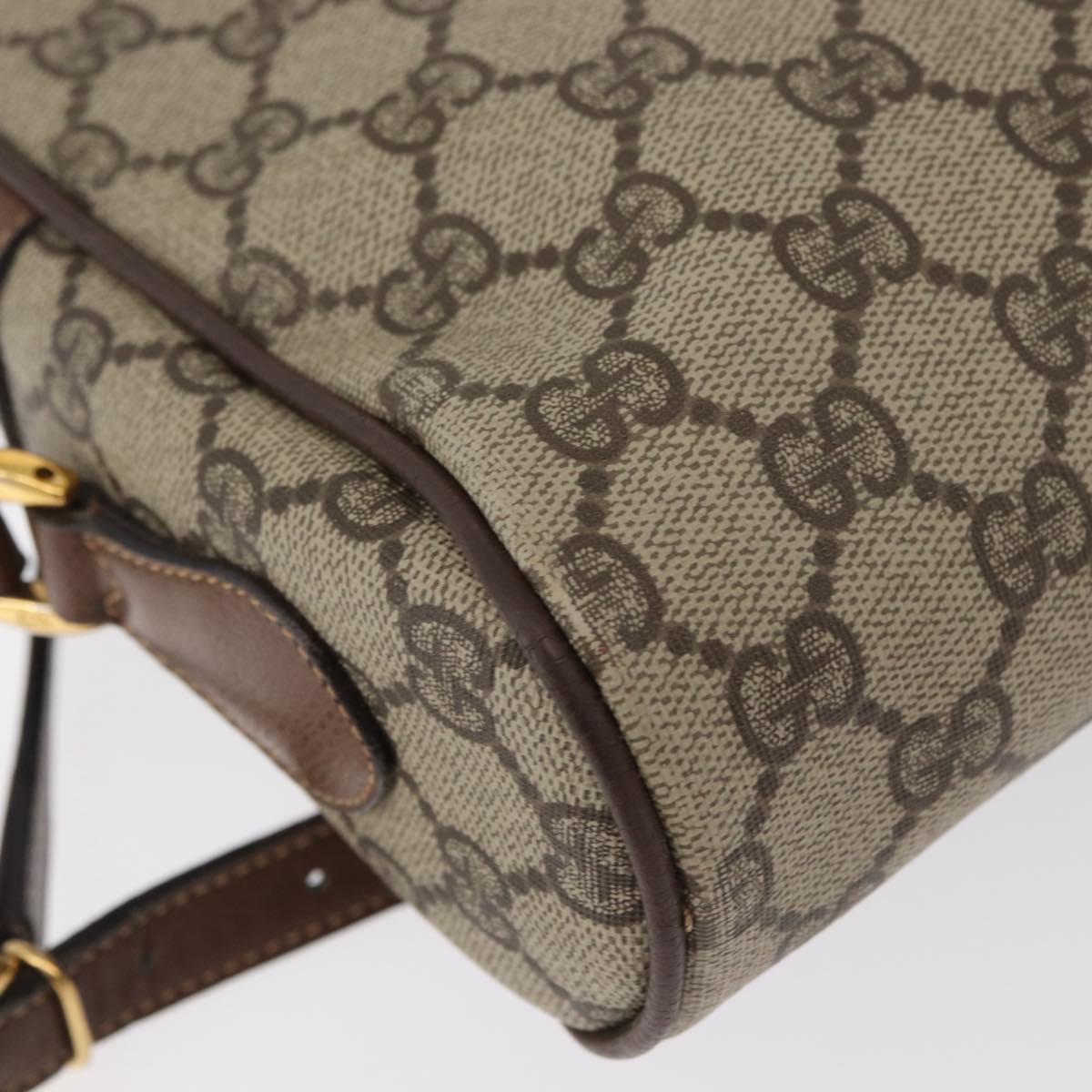 GUCCI GG Supreme Web Sherry Line Bag PVC Beige Gold 001 44 6655 Auth 176474