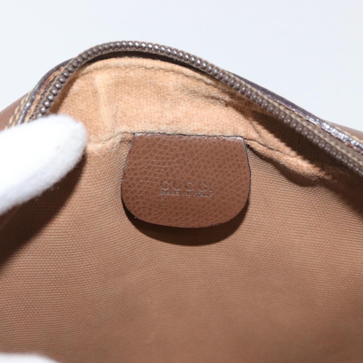 GUCCI GG Supreme Web Sherry Line Bag PVC Beige Gold 001 44 6655 Auth 176474