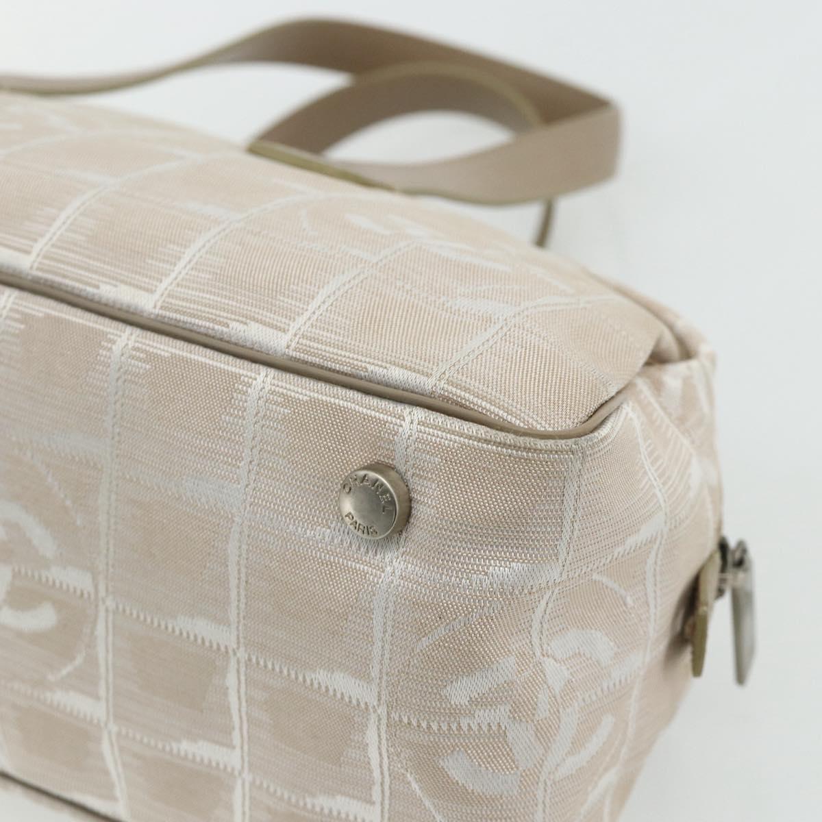 CHANEL New Travel line Shoulder Bag Beige CC Auth 176498