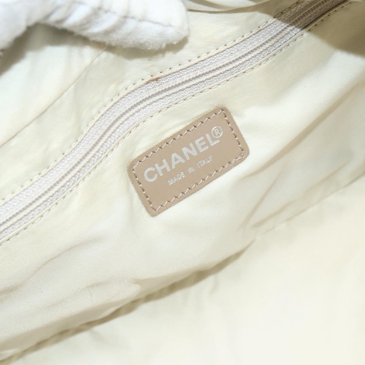 CHANEL New Travel line Shoulder Bag Beige CC Auth 176498