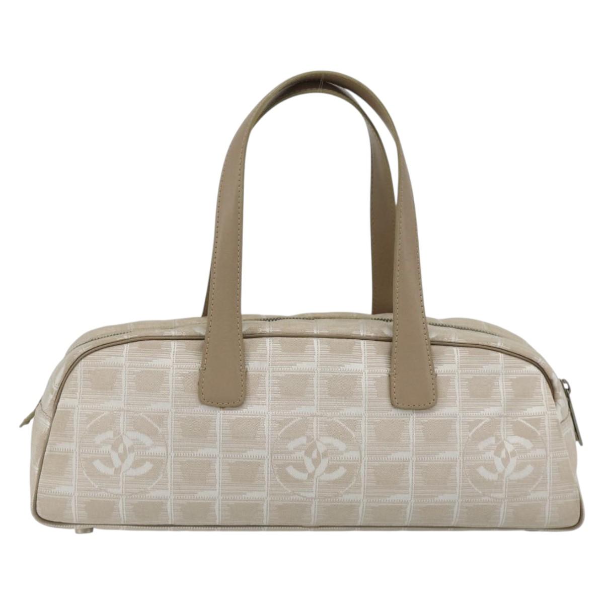 CHANEL New Travel line Shoulder Bag Beige CC Auth 176498