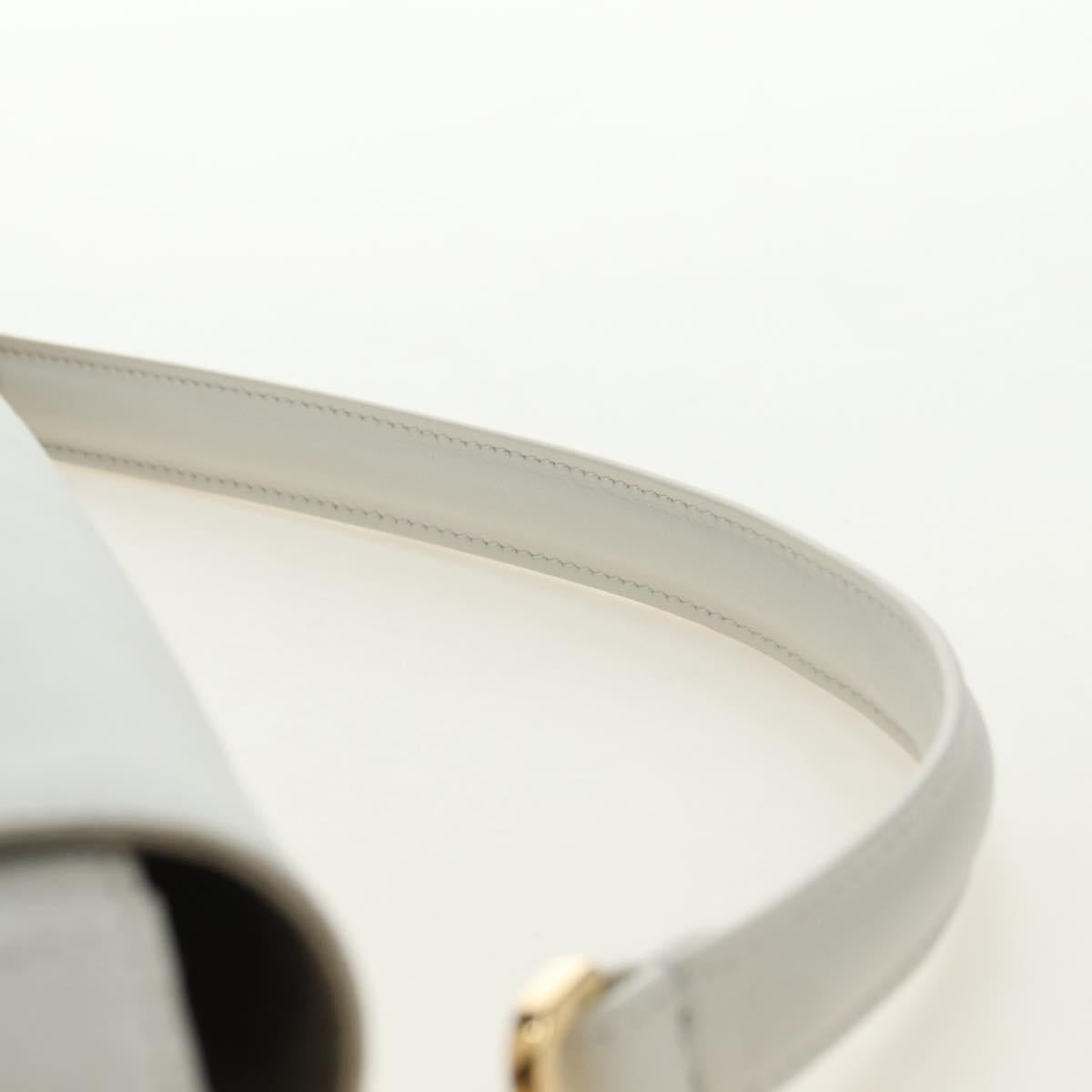 FENDI Drawing Mamma Baguette Shoulder Bag Canvas White Gold Auth 176502SM