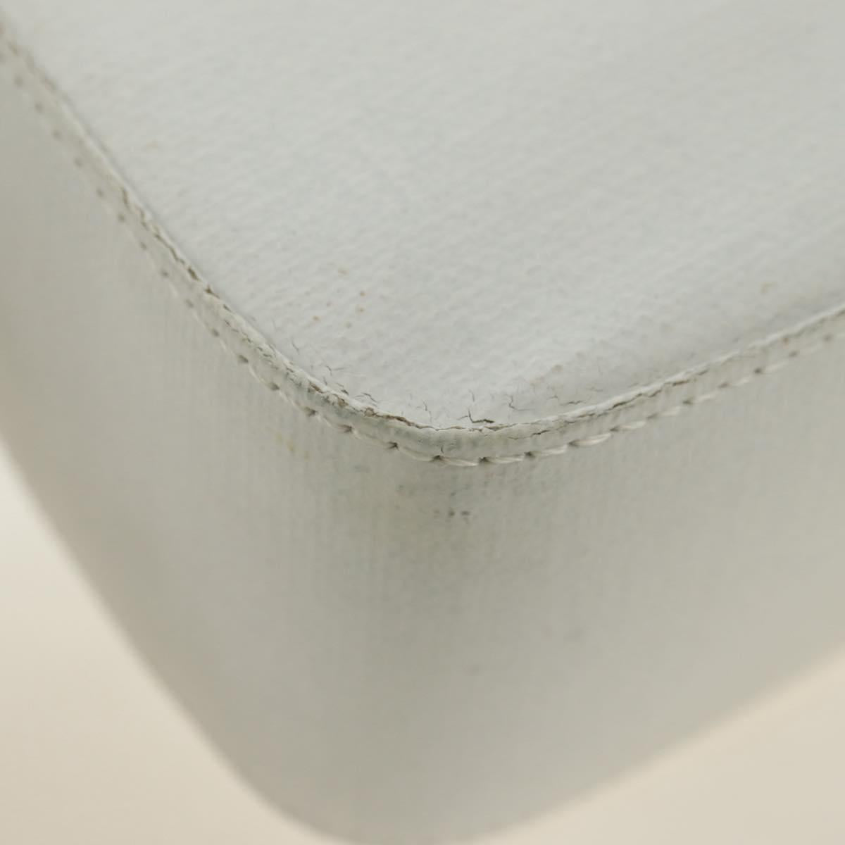 FENDI Drawing Mamma Baguette Shoulder Bag Canvas White Gold Auth 176502SM