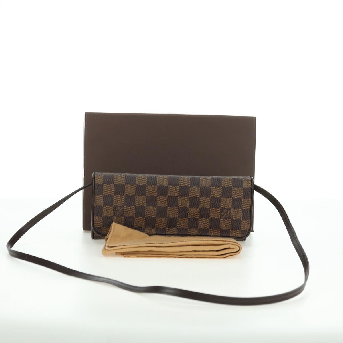 LOUIS VUITTON Damier Ebene Pochette Twin GM Shoulder Bag SPO LV Auth 176534SV