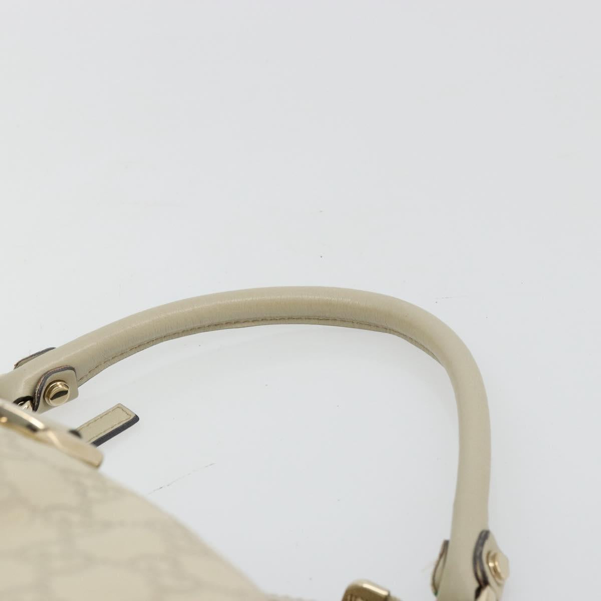GUCCI GG Canvas Guccissima Abbey Bag Leather White Gold 190525 Auth 176568