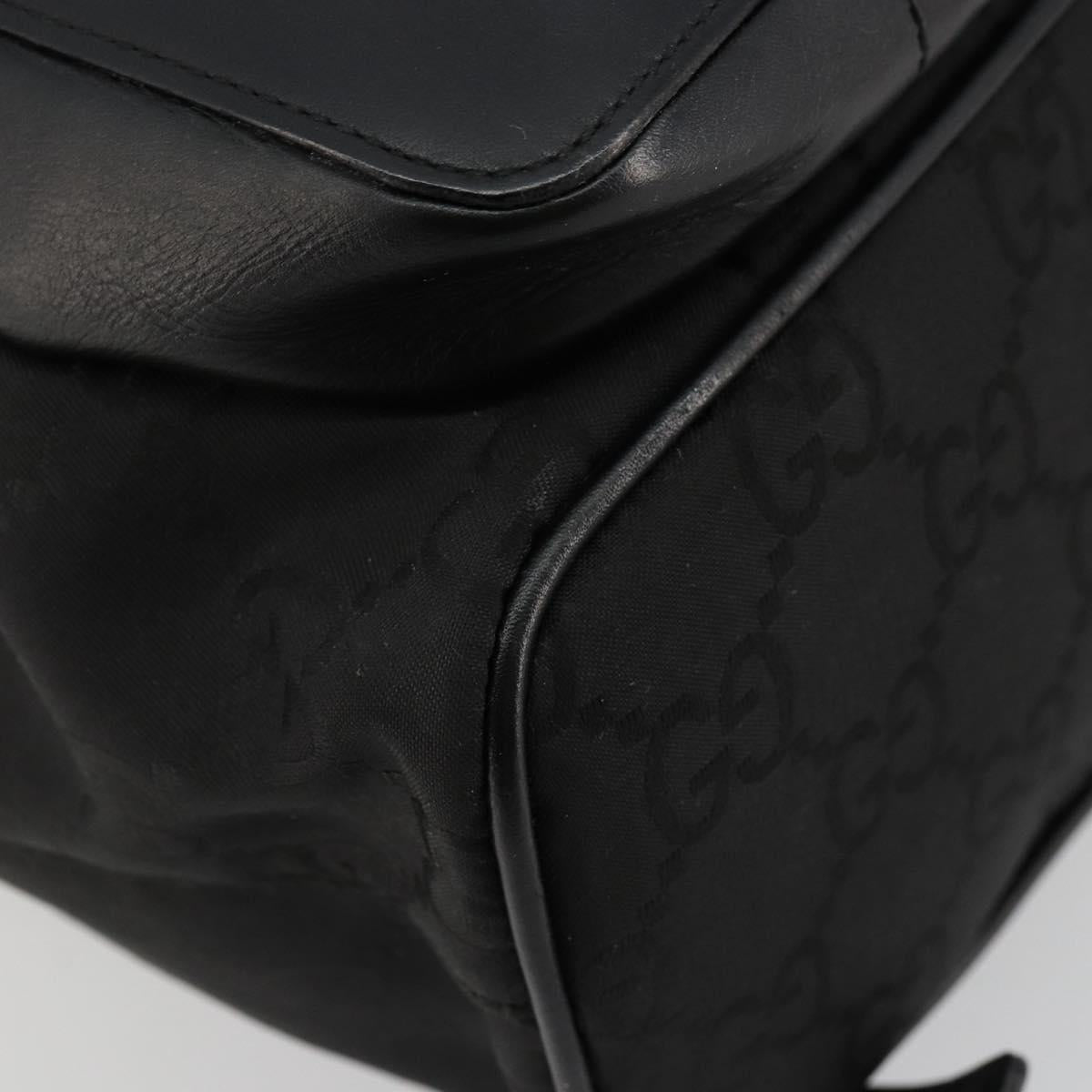 GUCCI GG Canvas Backpack Nylon Black Silver 003 0246 Auth 176569A