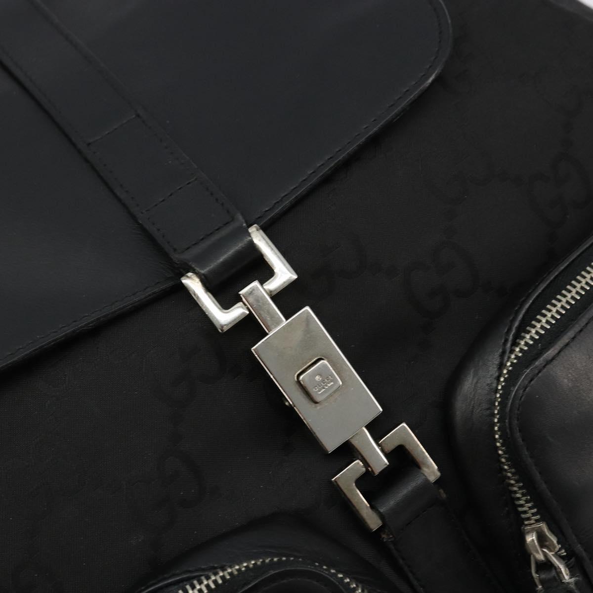 GUCCI GG Canvas Backpack Nylon Black Silver 003 0246 Auth 176569A