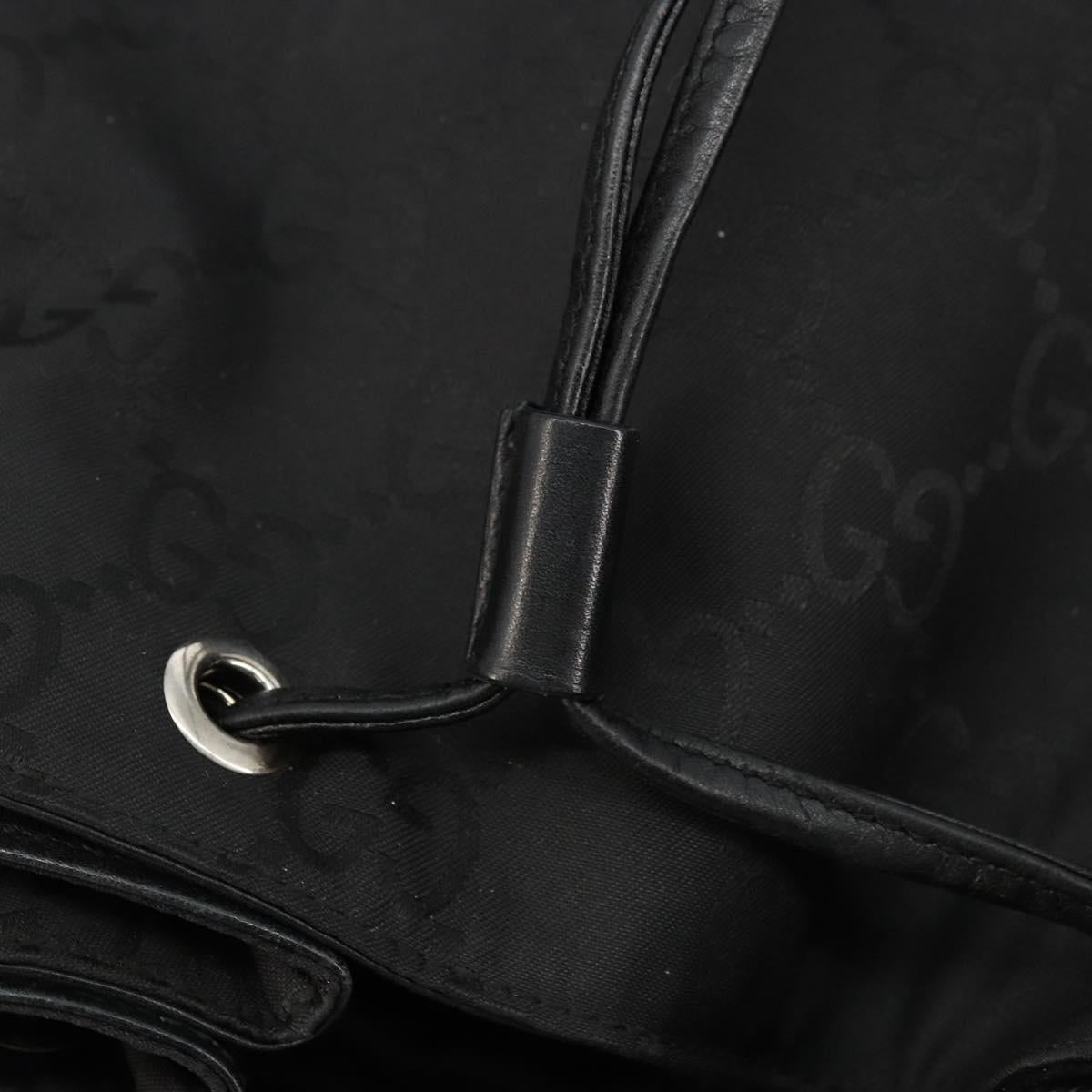 GUCCI GG Canvas Backpack Nylon Black Silver 003 0246 Auth 176569A