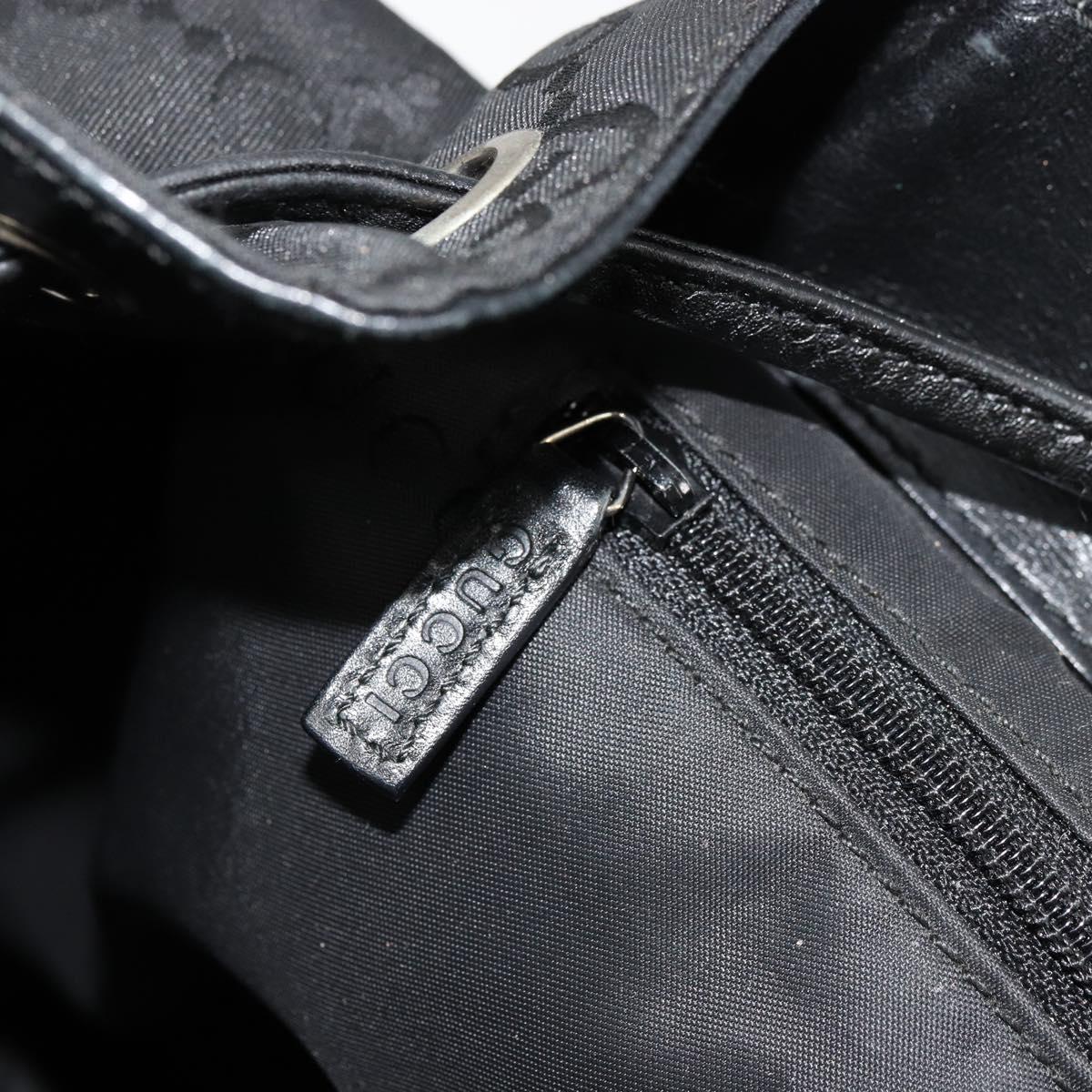 GUCCI GG Canvas Backpack Nylon Black Silver 003 0246 Auth 176569A