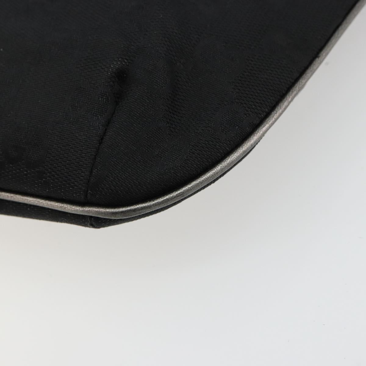 GUCCI GG Canvas Accessory Pouch Black Silver 005 0813 Auth 176572A