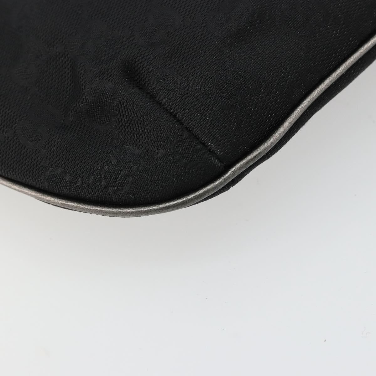 GUCCI GG Canvas Accessory Pouch Black Silver 005 0813 Auth 176572A
