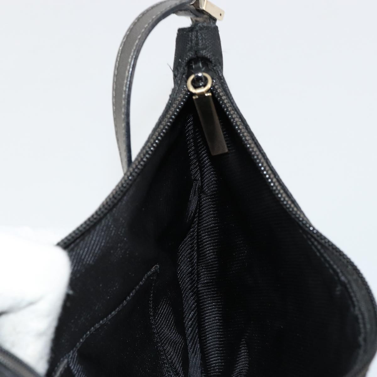 GUCCI GG Canvas Accessory Pouch Black Silver 005 0813 Auth 176572A