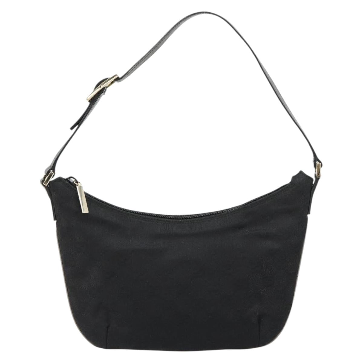 GUCCI GG Canvas Accessory Pouch Black Silver 005 0813 Auth 176572A