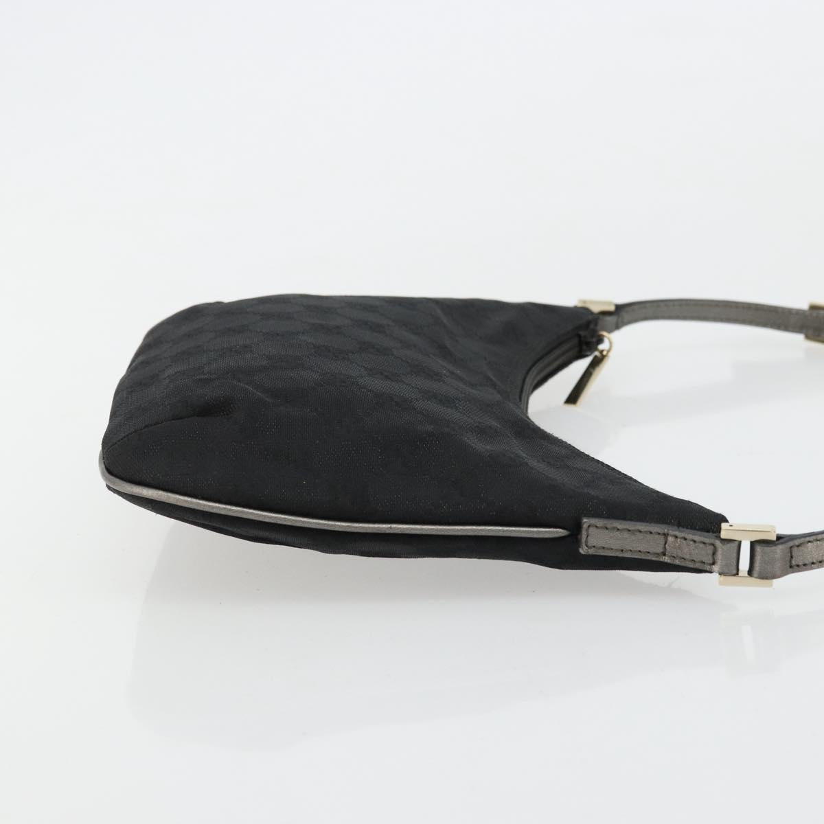 GUCCI GG Canvas Accessory Pouch Black Silver 005 0813 Auth 176572A