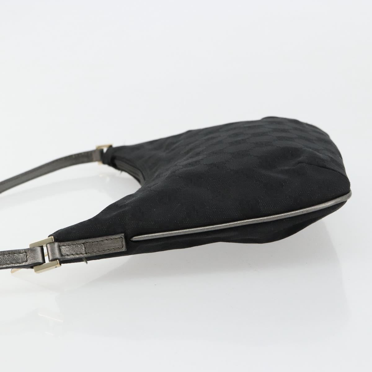 GUCCI GG Canvas Accessory Pouch Black Silver 005 0813 Auth 176572A