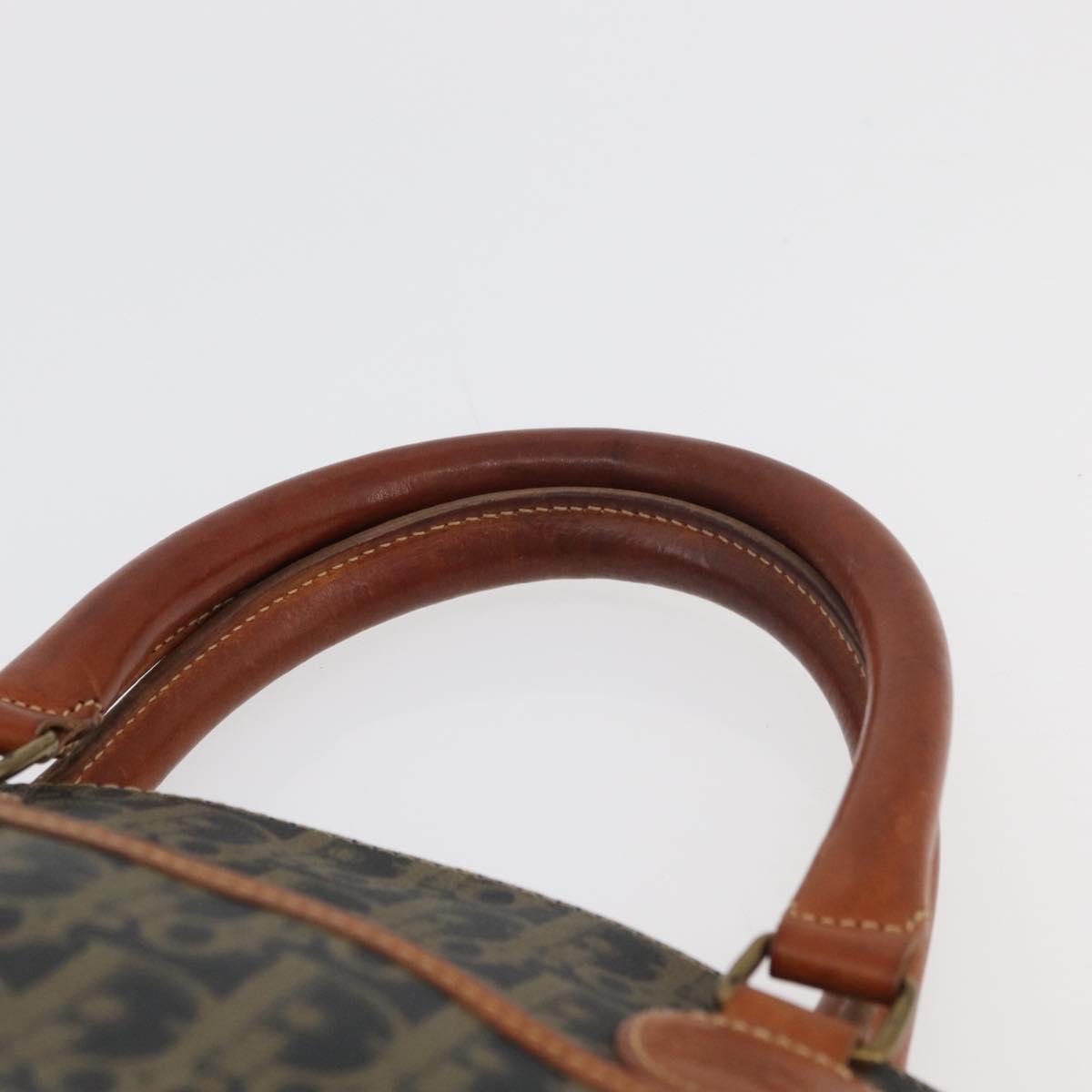 Christian Dior Trotter Canvas Hand Bag PVC Khaki Gold Auth 176583