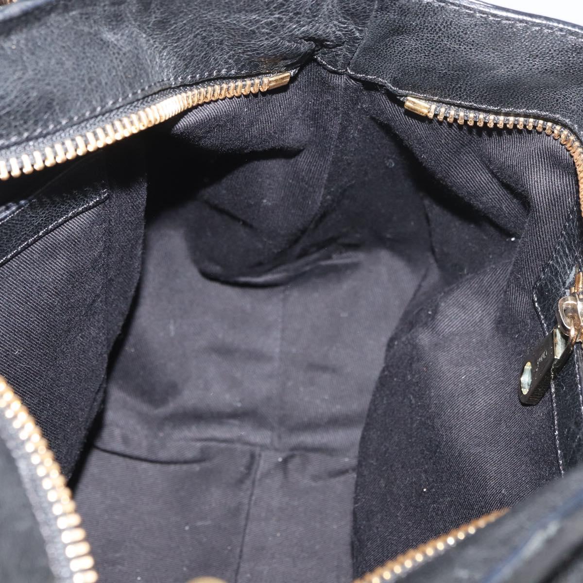 Chloe Etel Hand Bag Leather 2way Black Gold Auth 176589A