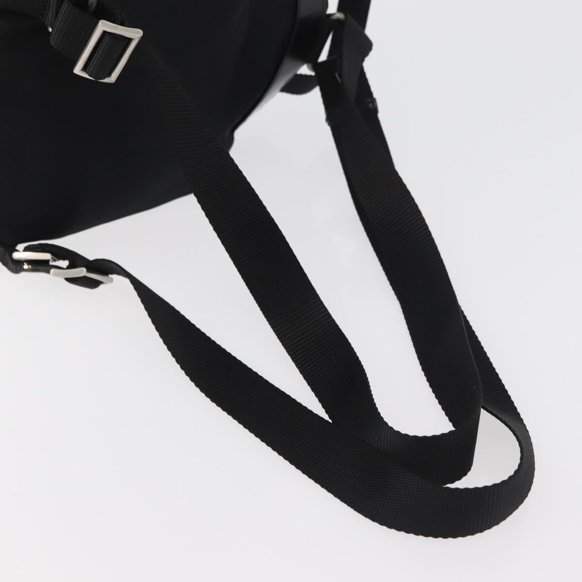 PRADA Backpack Nylon Black Silver Auth 176615A