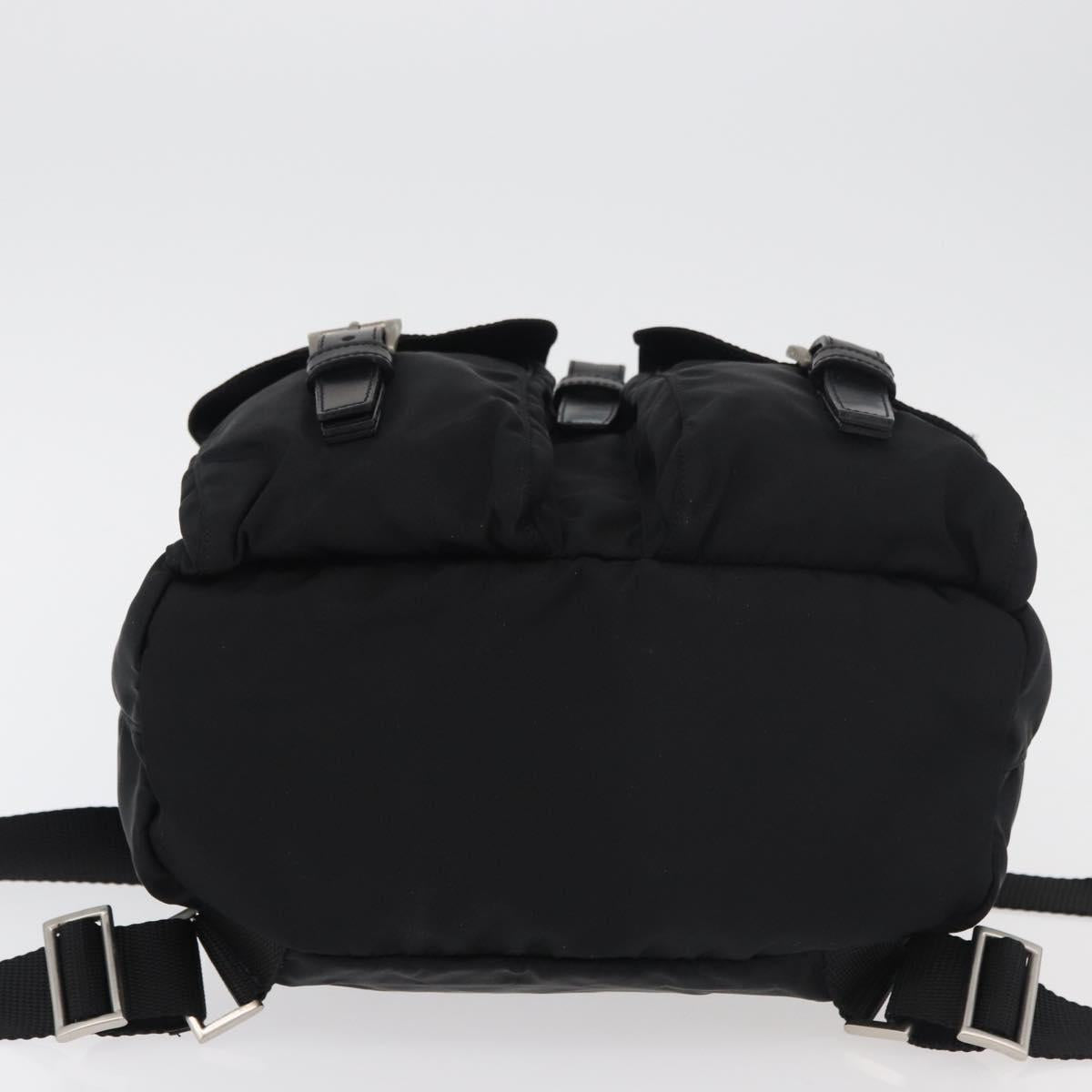 PRADA Backpack Nylon Black Silver Auth 176615A