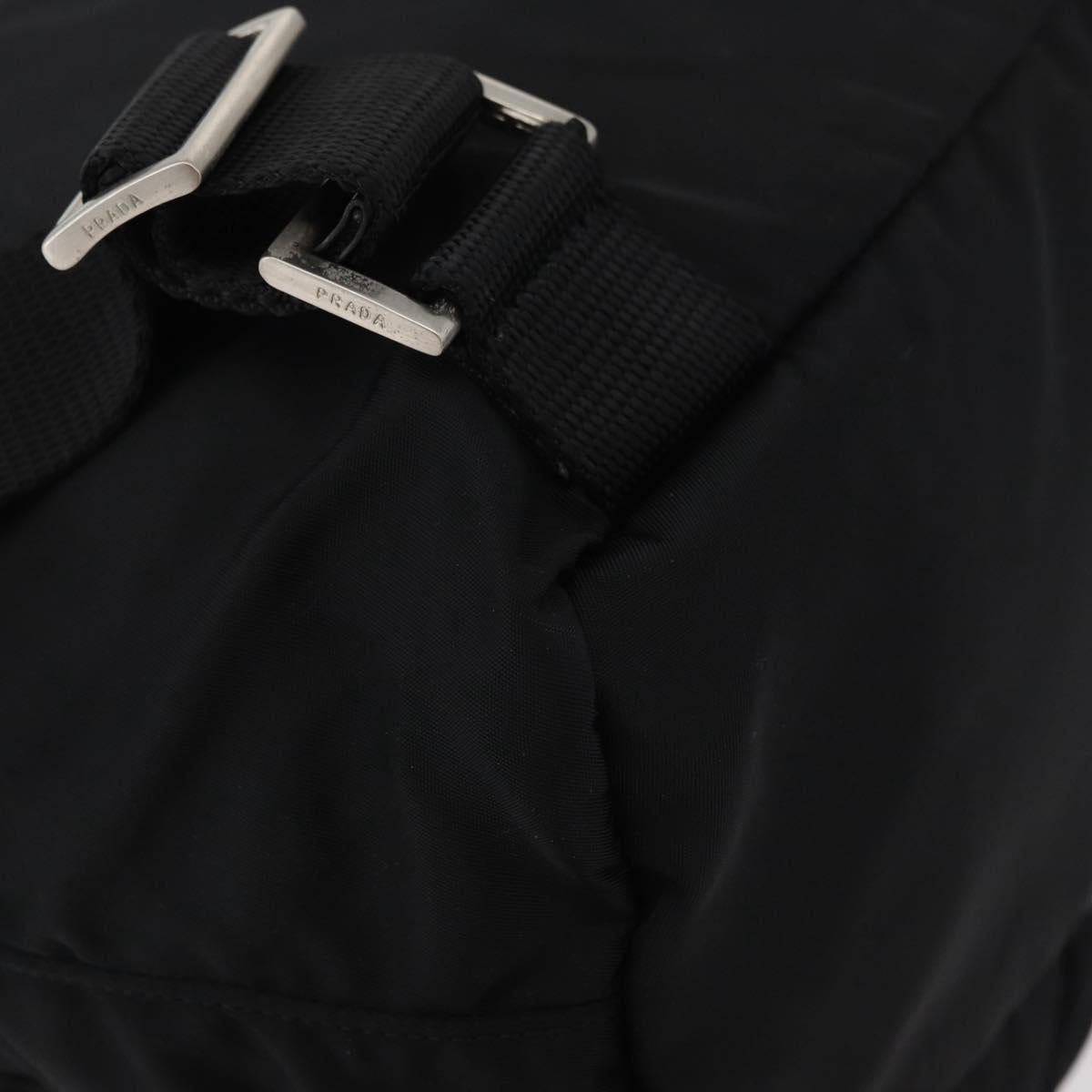 PRADA Backpack Nylon Black Silver Auth 176615A