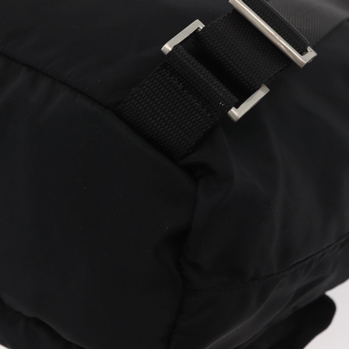 PRADA Backpack Nylon Black Silver Auth 176615A