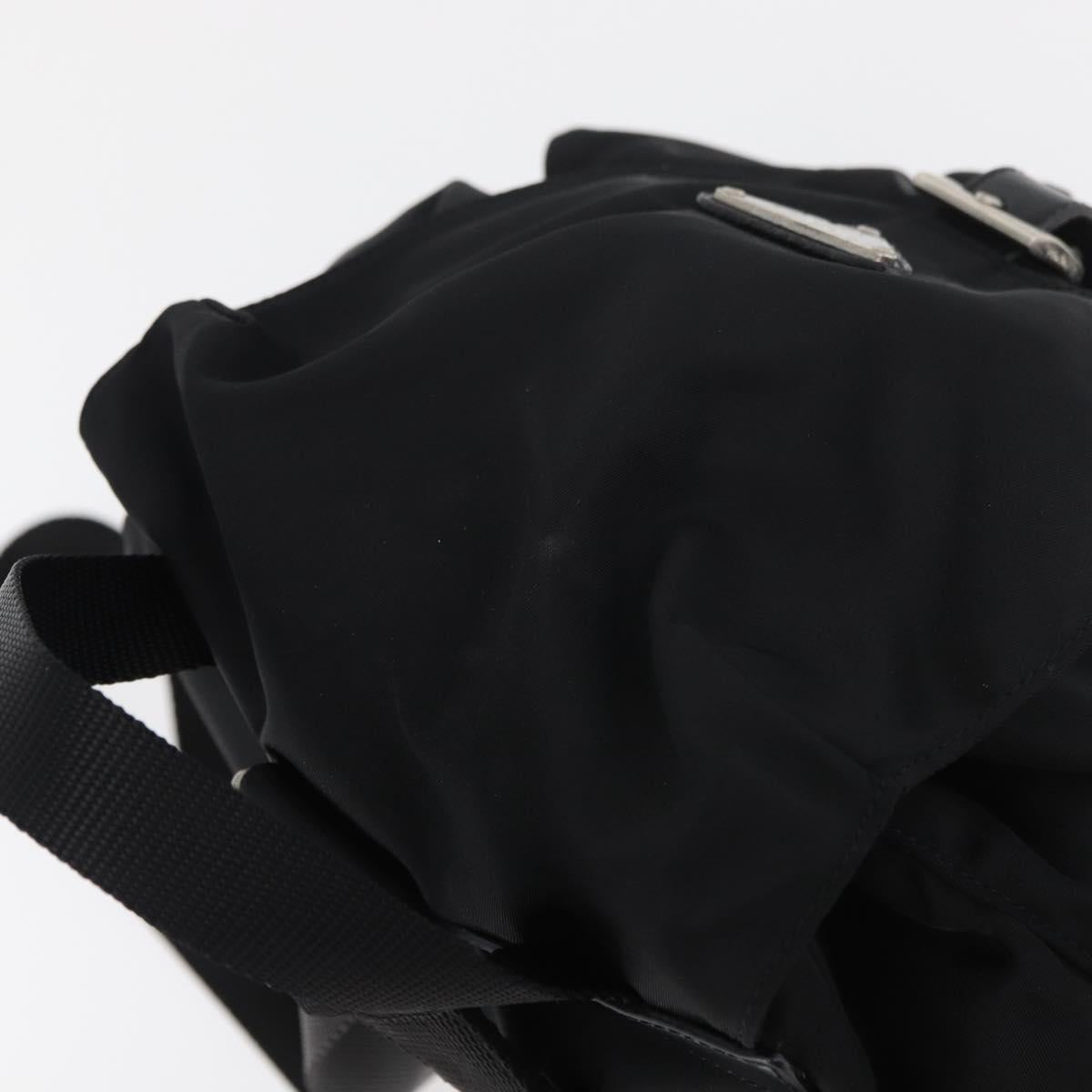 PRADA Backpack Nylon Black Silver Auth 176615A