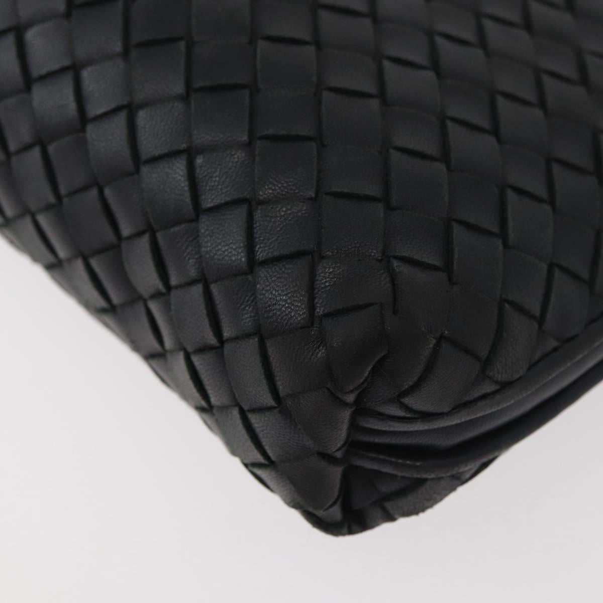 BOTTEGA VENETA INTRECCIATO Shoulder Bag Leather Black 245354 Auth 176616