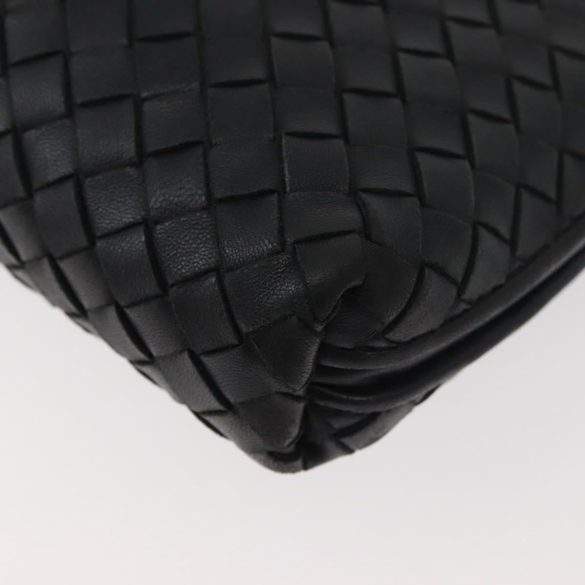 BOTTEGA VENETA INTRECCIATO Shoulder Bag Leather Black 245354 Auth 176616
