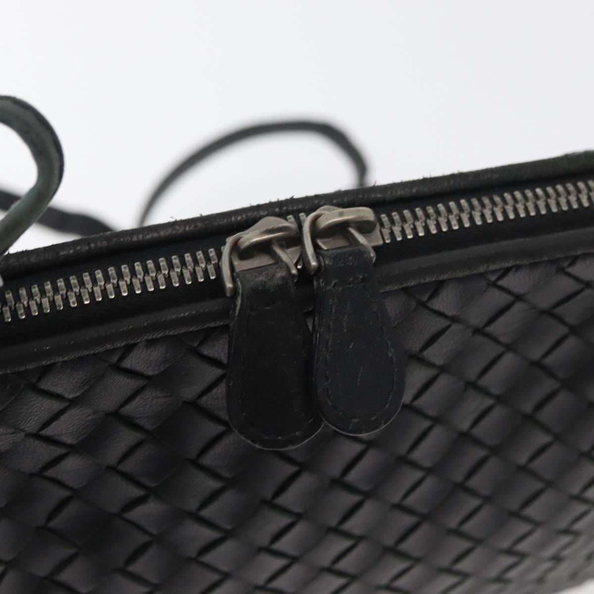 BOTTEGA VENETA INTRECCIATO Shoulder Bag Leather Black 245354 Auth 176616