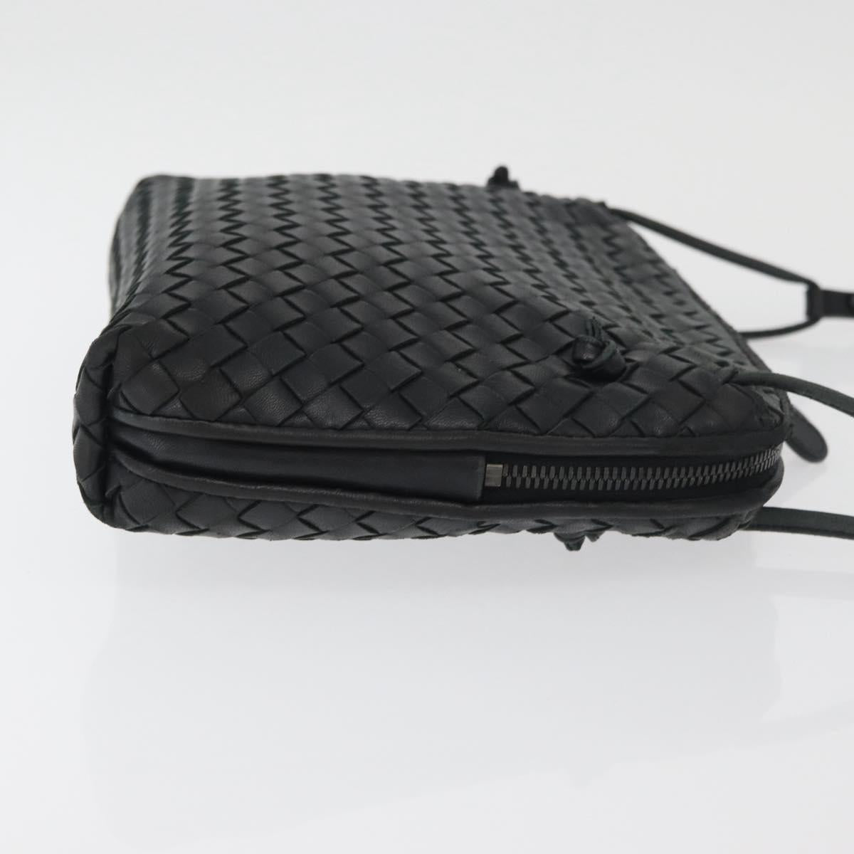 BOTTEGA VENETA INTRECCIATO Shoulder Bag Leather Black 245354 Auth 176616