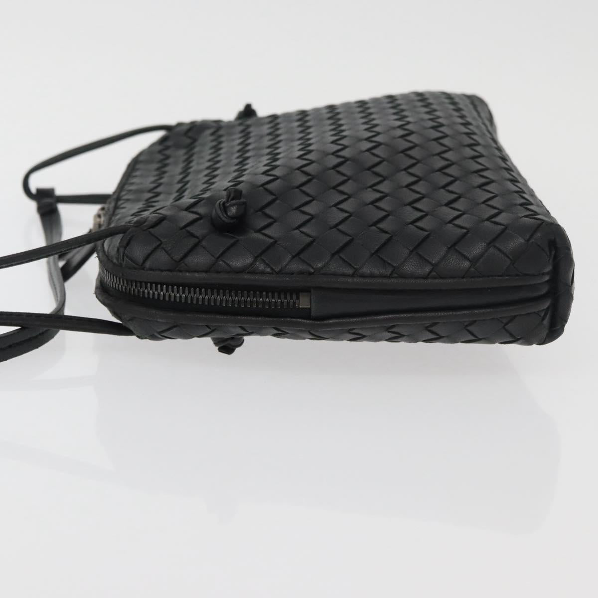 BOTTEGA VENETA INTRECCIATO Shoulder Bag Leather Black 245354 Auth 176616