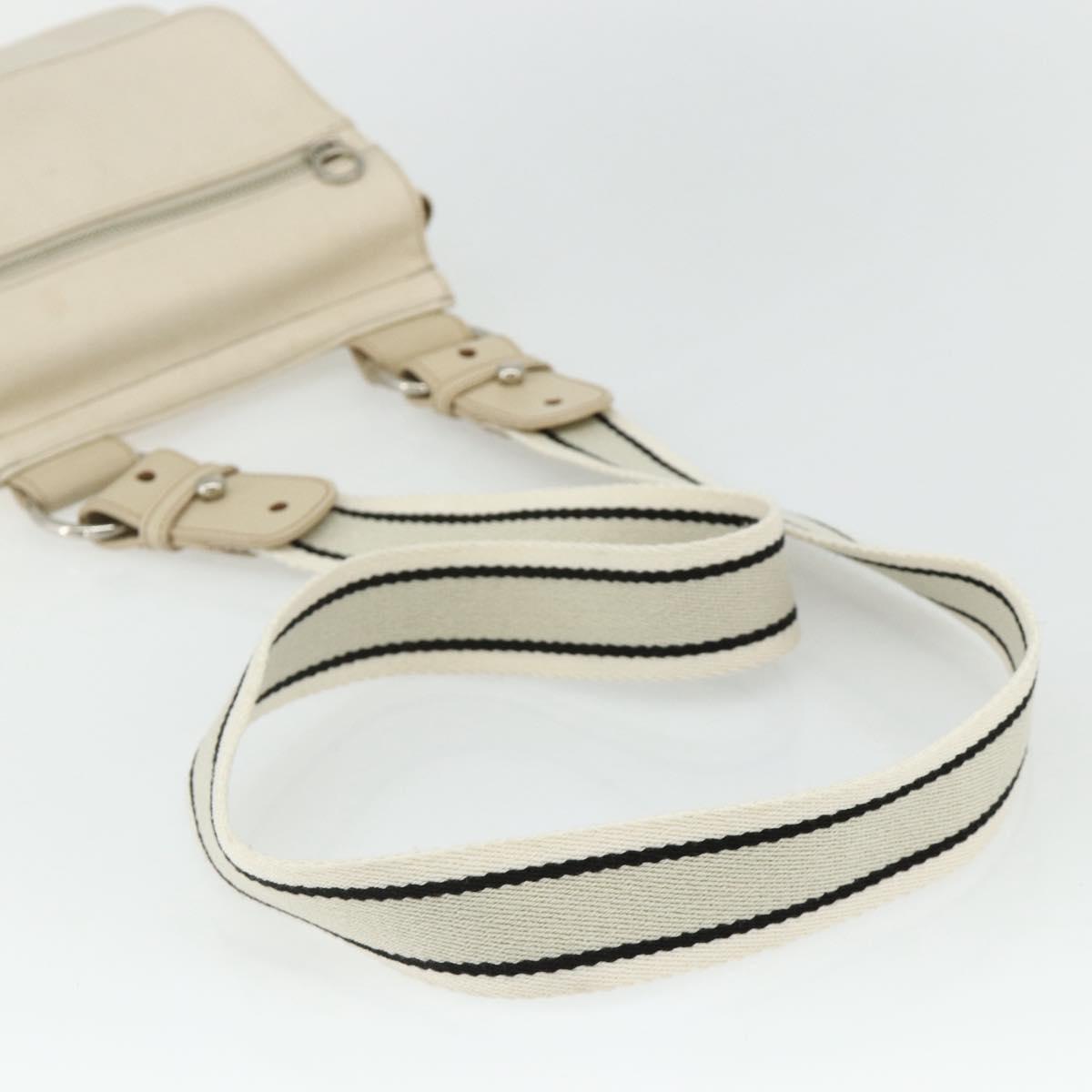 BURBERRY Blue Label Shoulder Bag Canvas Beige Silver Auth 176617
