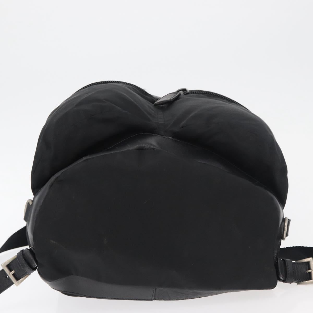 PRADA Backpack Nylon Black Silver Auth 176629