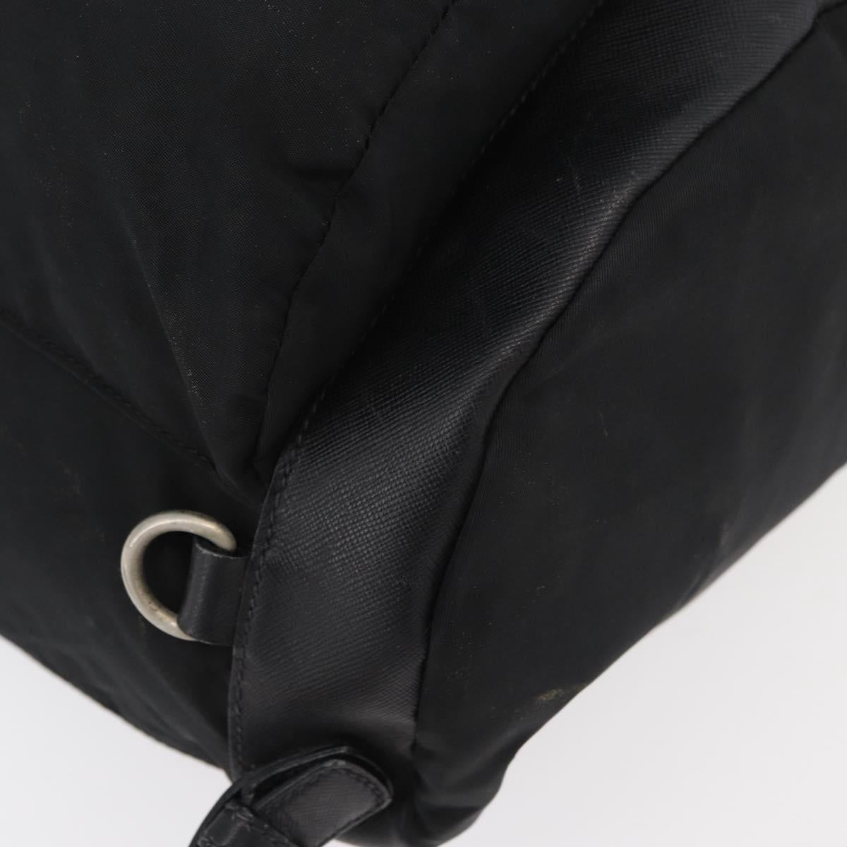PRADA Backpack Nylon Black Silver Auth 176629