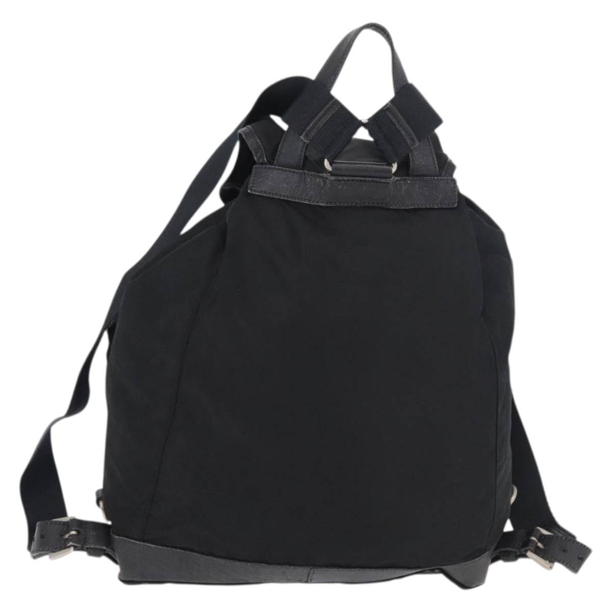 PRADA Backpack Nylon Black Silver Auth 176629