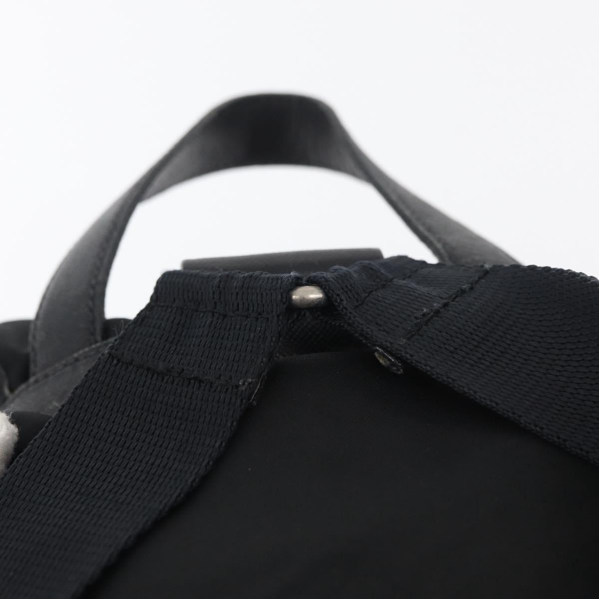 PRADA Backpack Nylon Black Silver Auth 176629