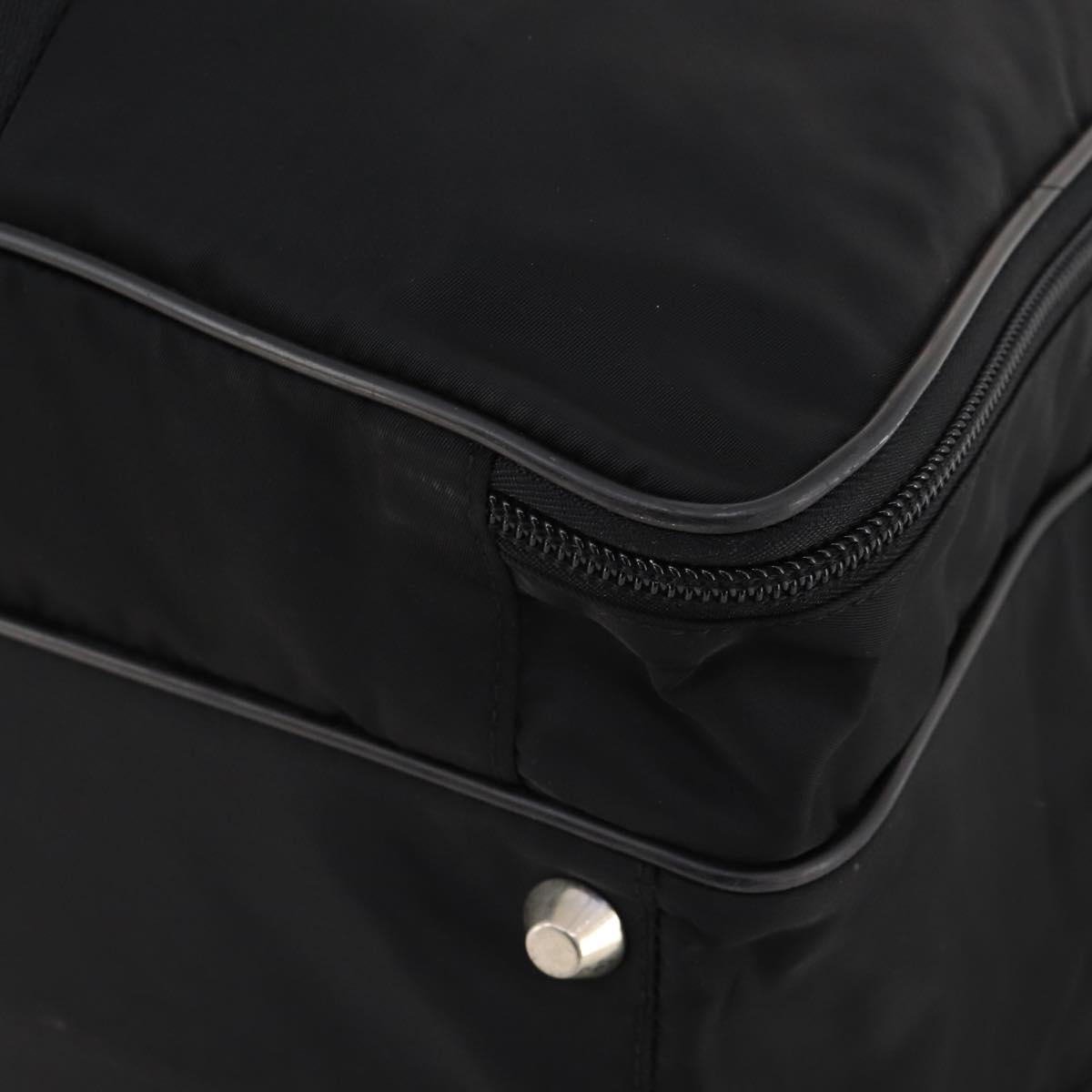 PRADA Boston Bag Nylon 2way Black Silver Auth 176630