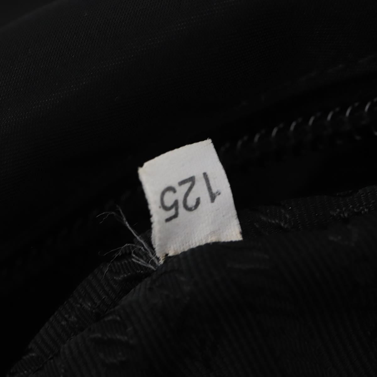 PRADA Boston Bag Nylon 2way Black Silver Auth 176630
