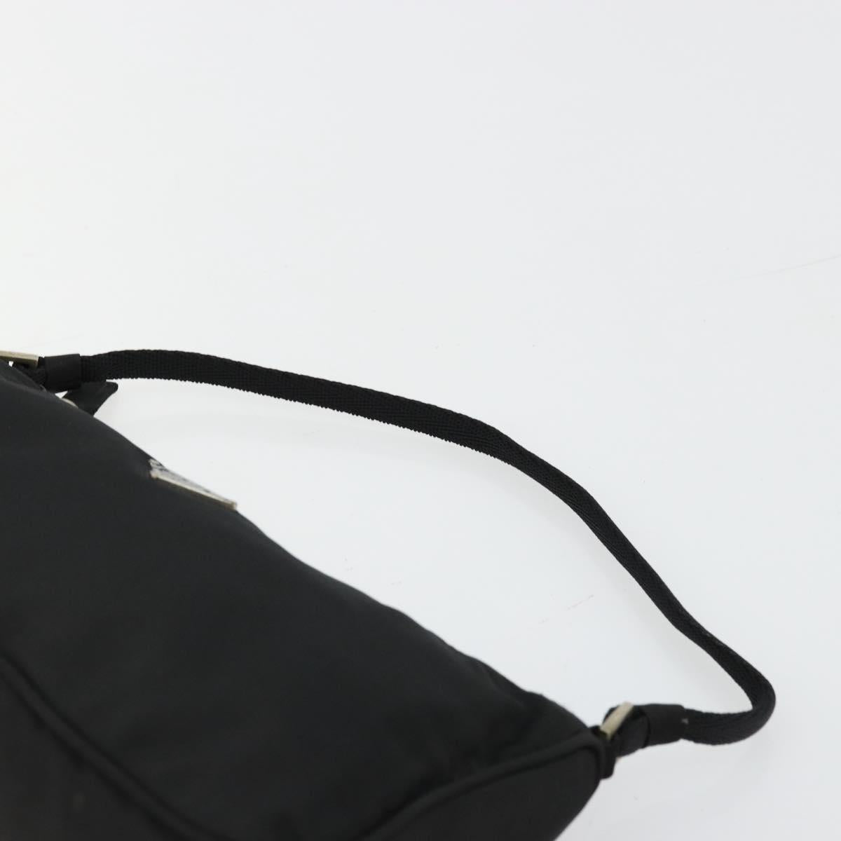 PRADA Accessory Pouch Nylon Black Silver Auth 176631A