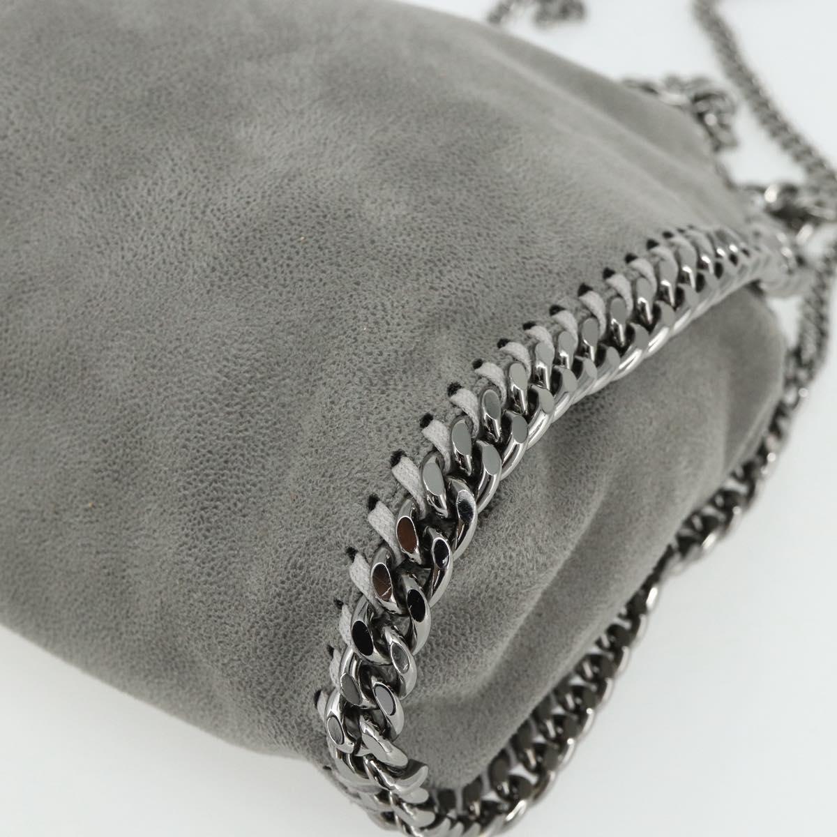 Stella MacCartney Chain Falabella Bag polyester 2way Gray 371223 Auth 176634A