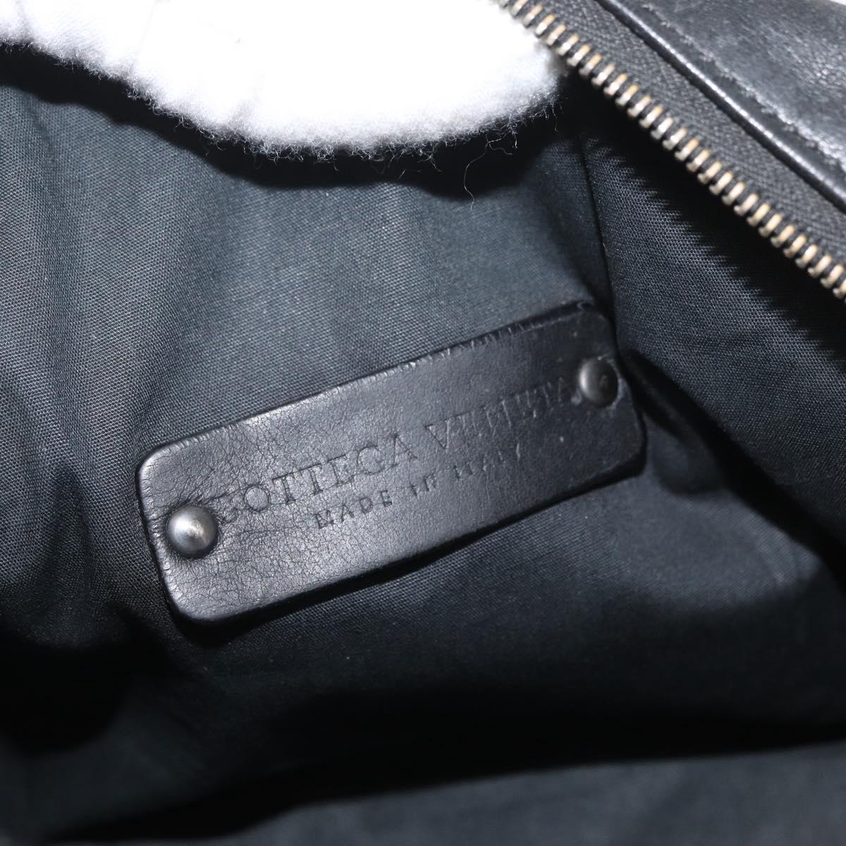 BOTTEGA VENETA Clutch Bag Leather Black Auth 176641
