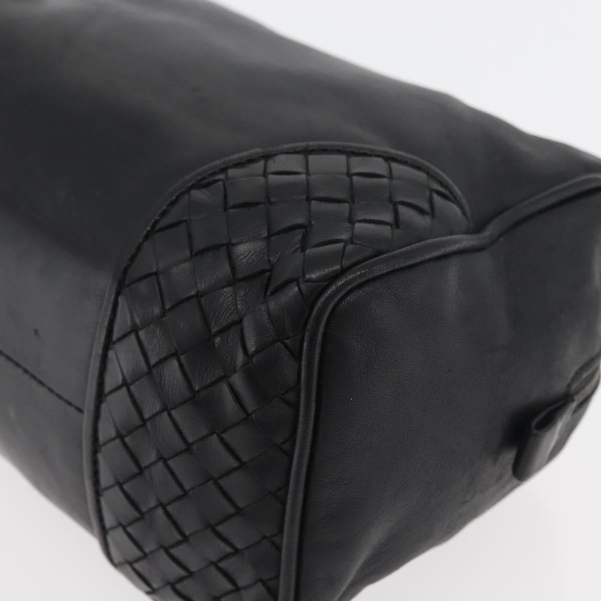 BOTTEGA VENETA Clutch Bag Leather Black Auth 176641