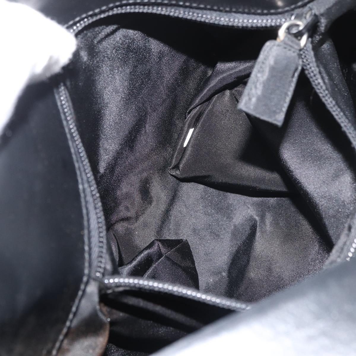 PRADA Shoulder Bag Nylon Black Silver Auth 176642