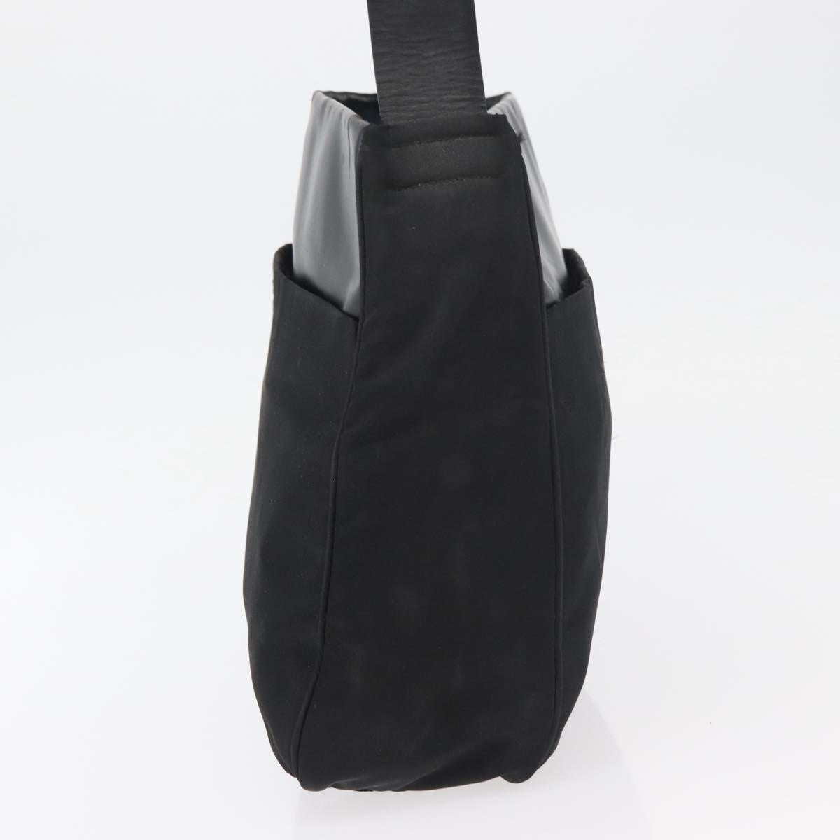 PRADA Shoulder Bag Nylon Black Silver Auth 176642
