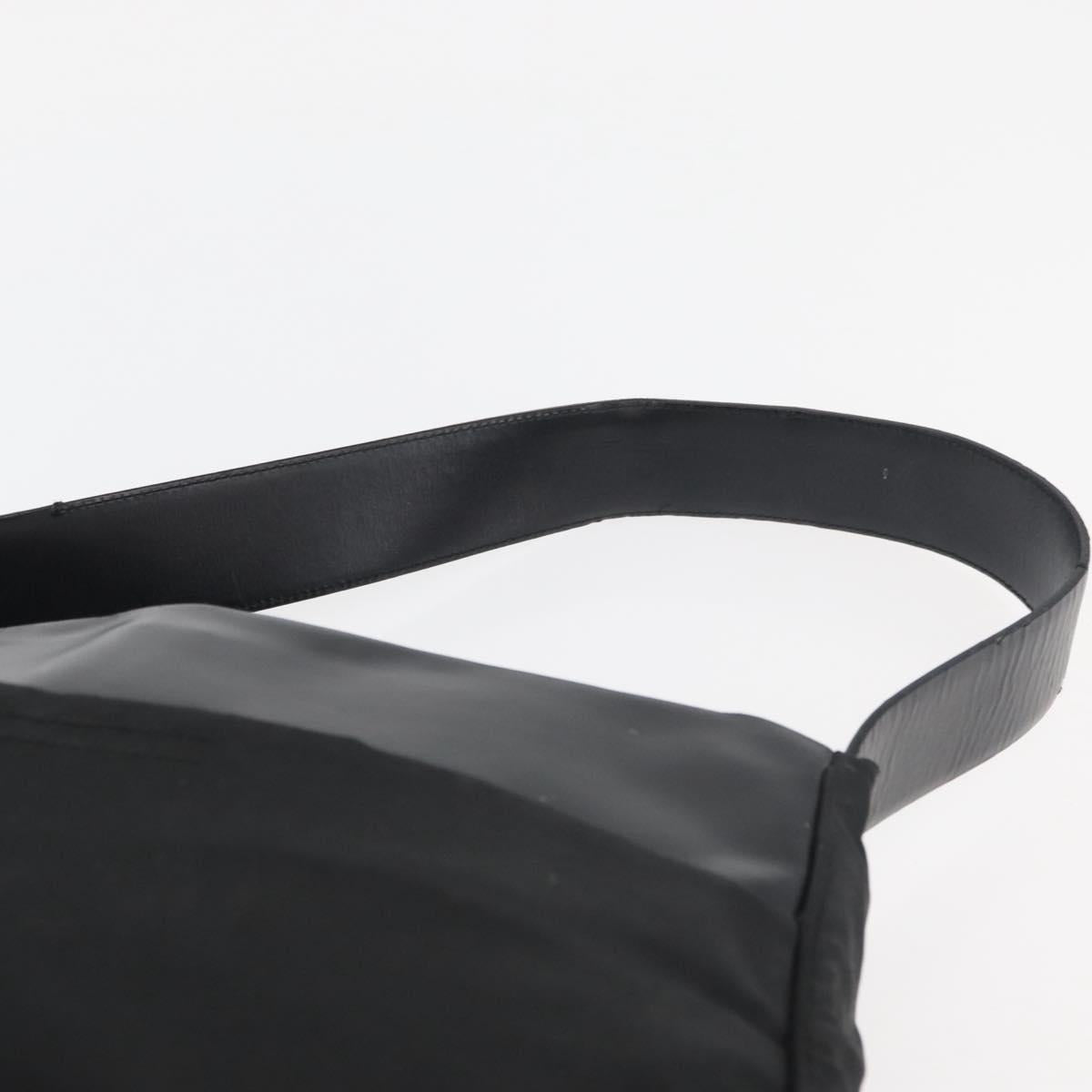 PRADA Shoulder Bag Nylon Black Silver Auth 176642