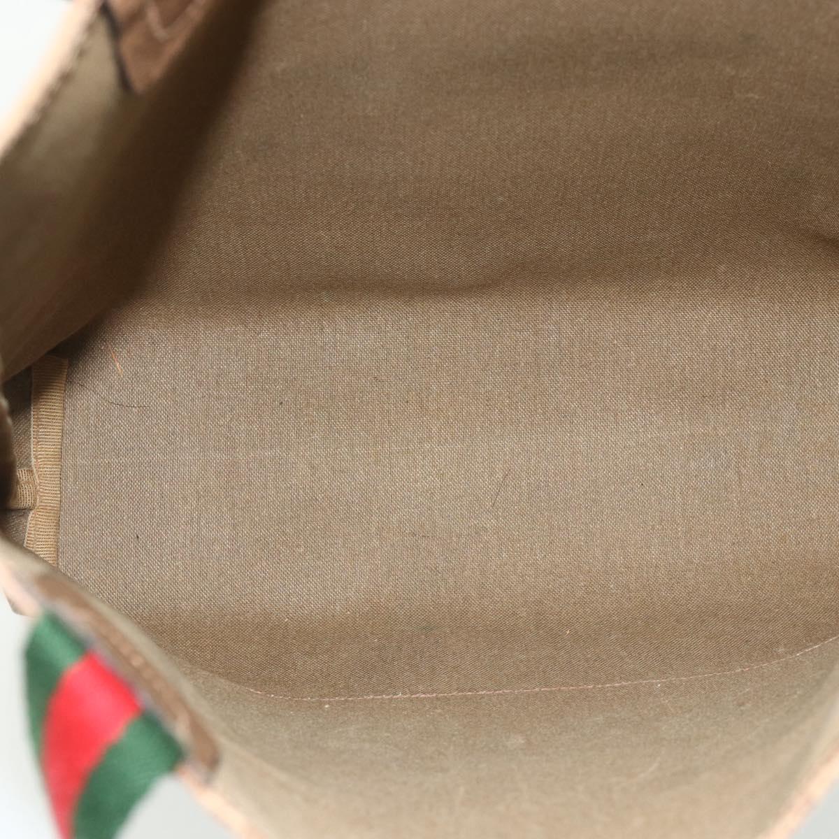 GUCCI GG Supreme Web Sherry Line Tote Bag PVC Beige Red 39 02 003 Auth 176643