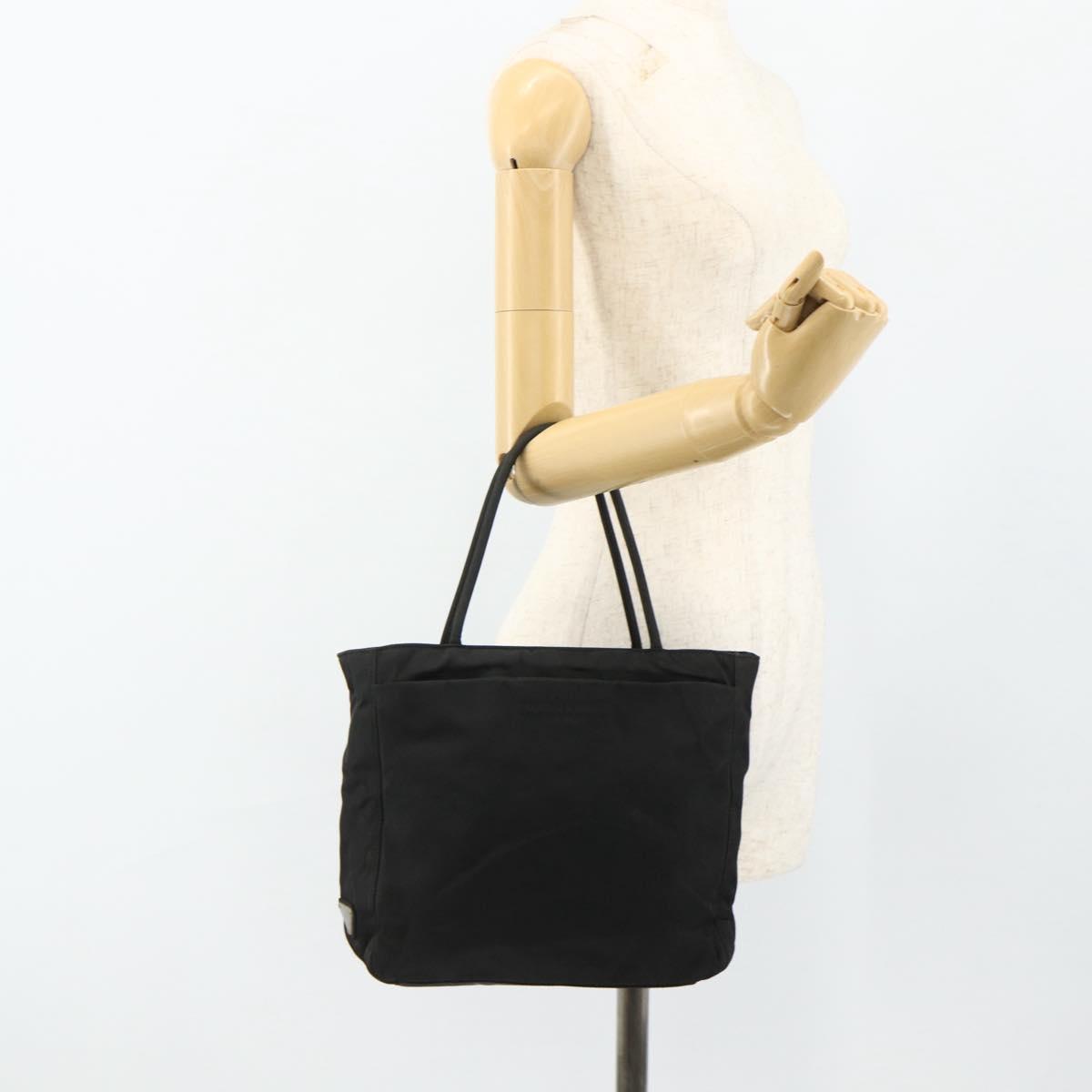 PRADA Tote Bag Nylon Black Auth 176646