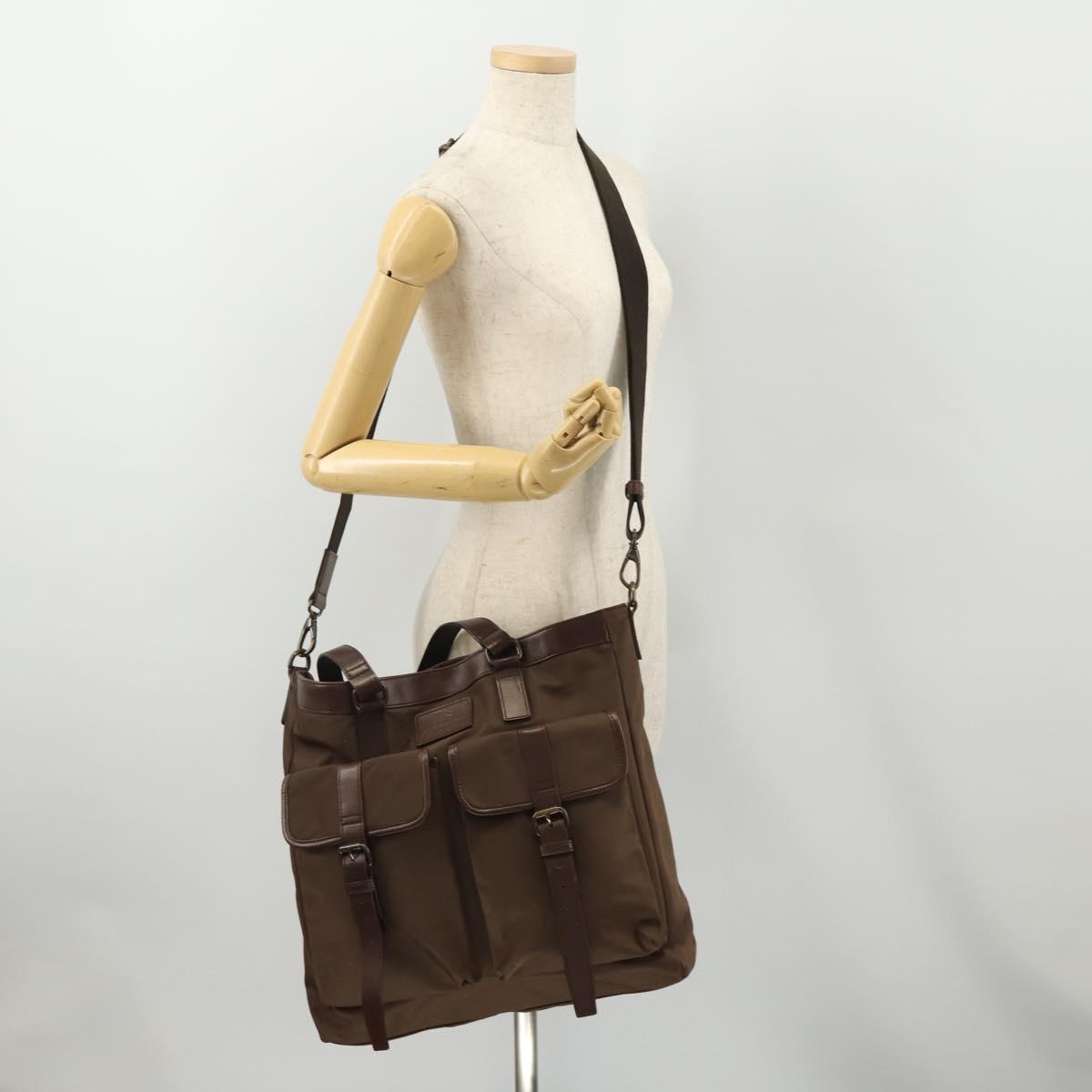 BURBERRY Tote Bag Nylon 2way Brown Auth 176648A