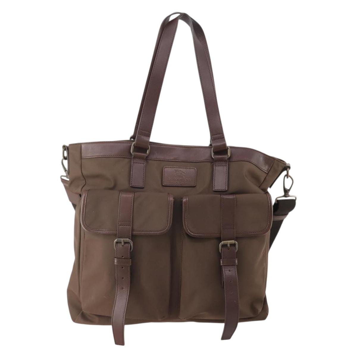 BURBERRY Tote Bag Nylon 2way Brown Auth 176648A
