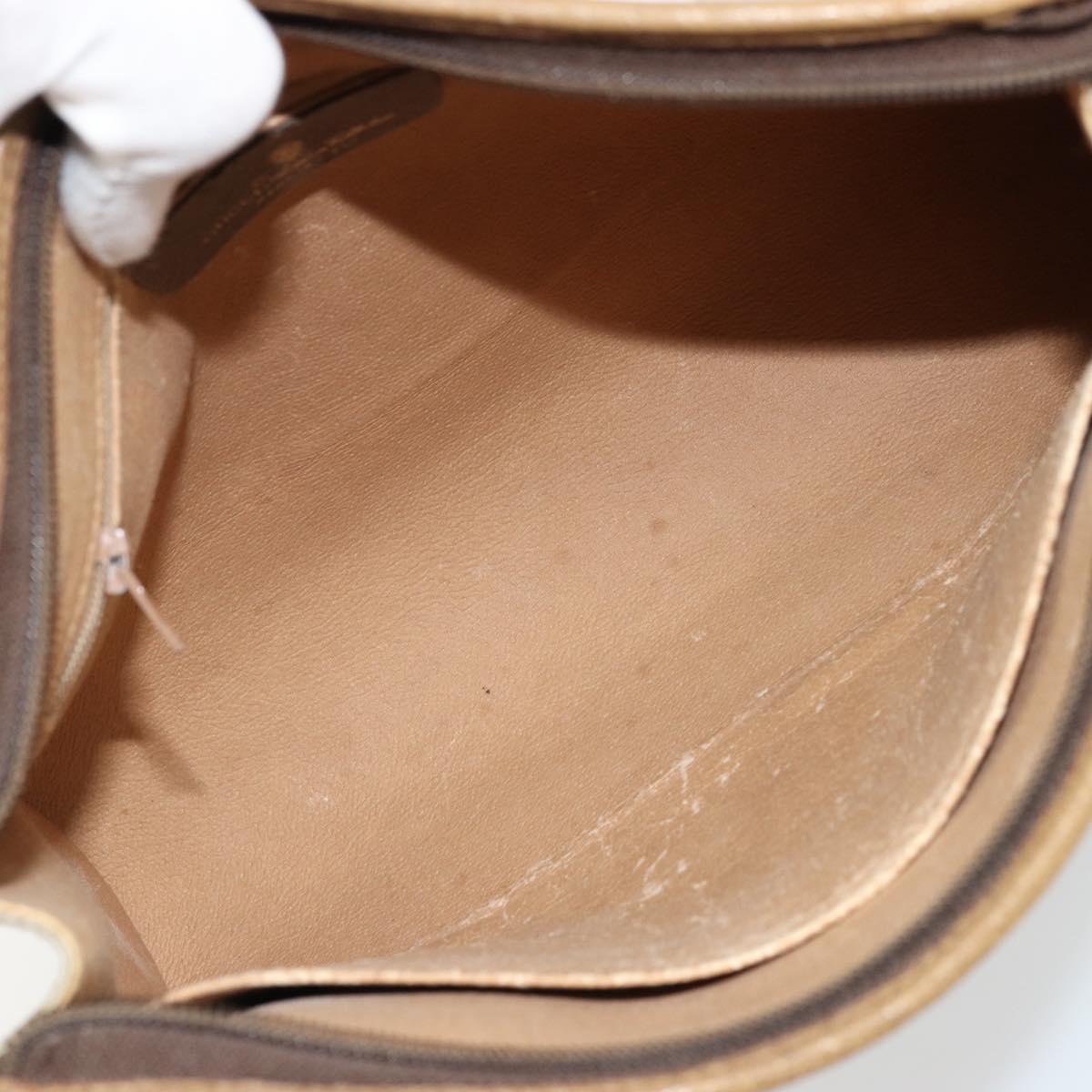 GUCCI GG Supreme Clutch Bag PVC Beige Gold 97 01 036 Auth 176652